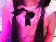 双马尾呆萌小萝莉跳蛋玻璃棒双管齐下猛捅嫩穴