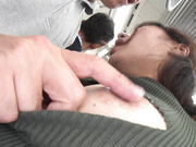 [DRPT-064] 満員電車で羽交い絞めにされ切り裂きマキシワンピの隙間から乳首だけを徹底的に開発されるアヘ顔敏感女 水川潤 - 3of5