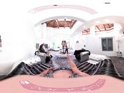 Virtual Reality girl sharing orgy with your friend in 360