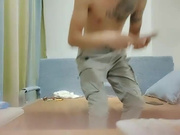 鸭哥探花约了个花臂纹身双马尾妹子，沙发上操倒立口交上位骑乘大力猛操_ev