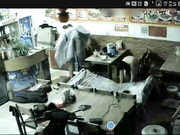 网络摄像头监控偷拍小饭店打佯后老板和媳妇在店里操逼用力过猛把小床弄塌了在餐台上搞